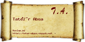 Tatár Absa névjegykártya